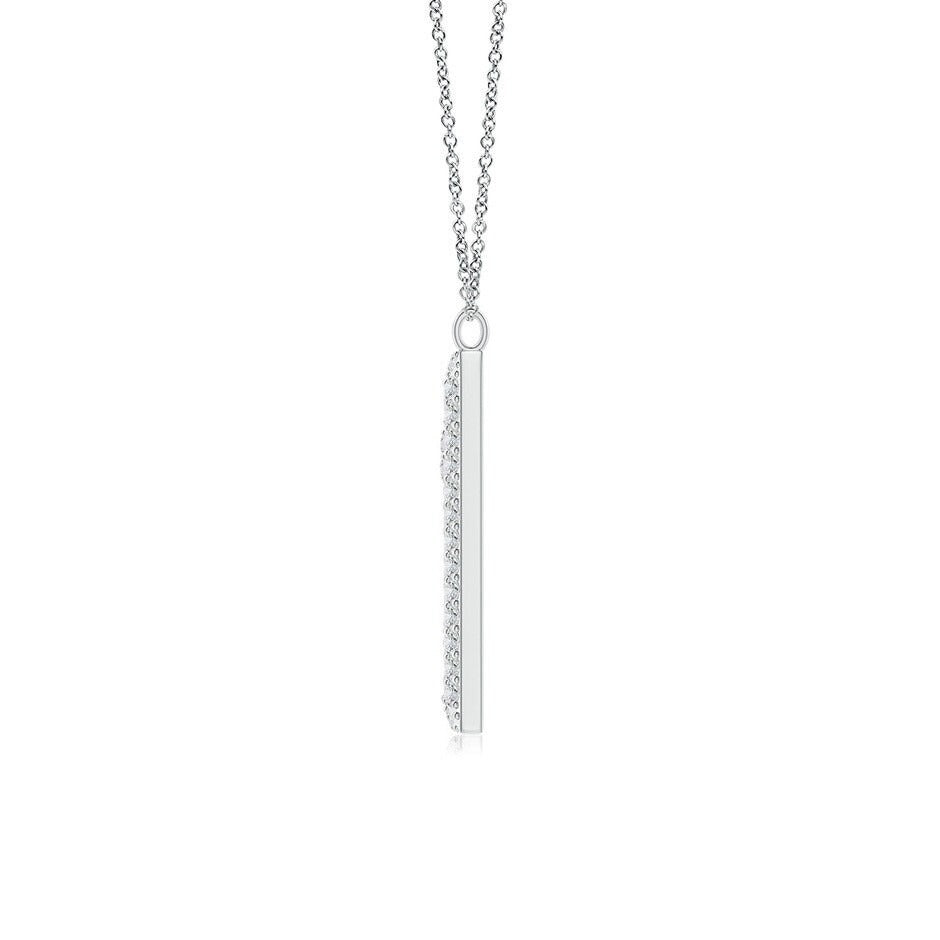 Modern Moissanite Capital "A" Initial Pendant White Gold